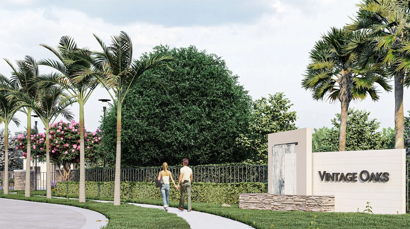 The gated entry at Vintage Oaks