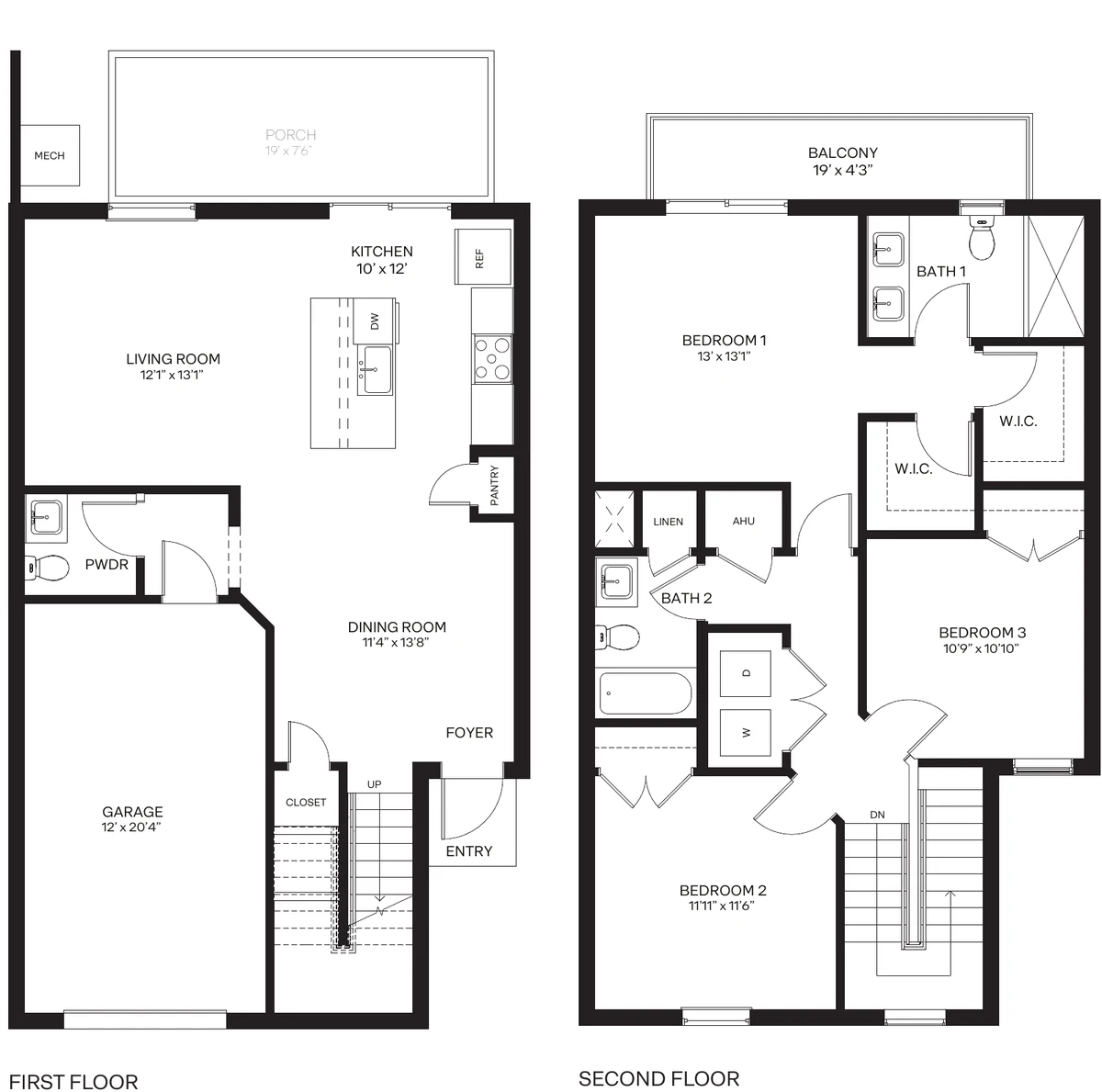 Abingdon floor plan, 1,640 sq ft