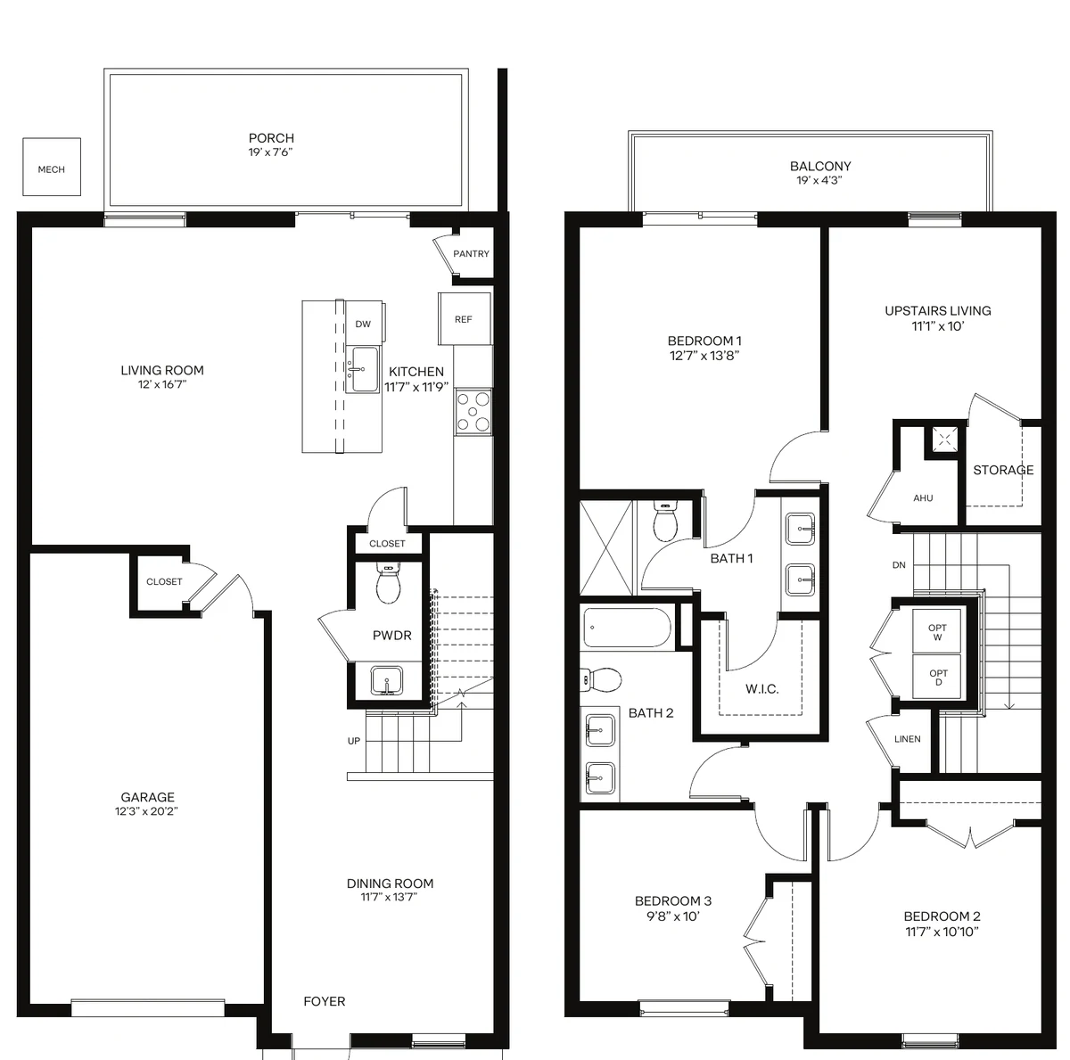 Dawley floor plan, 1,871 sq ft