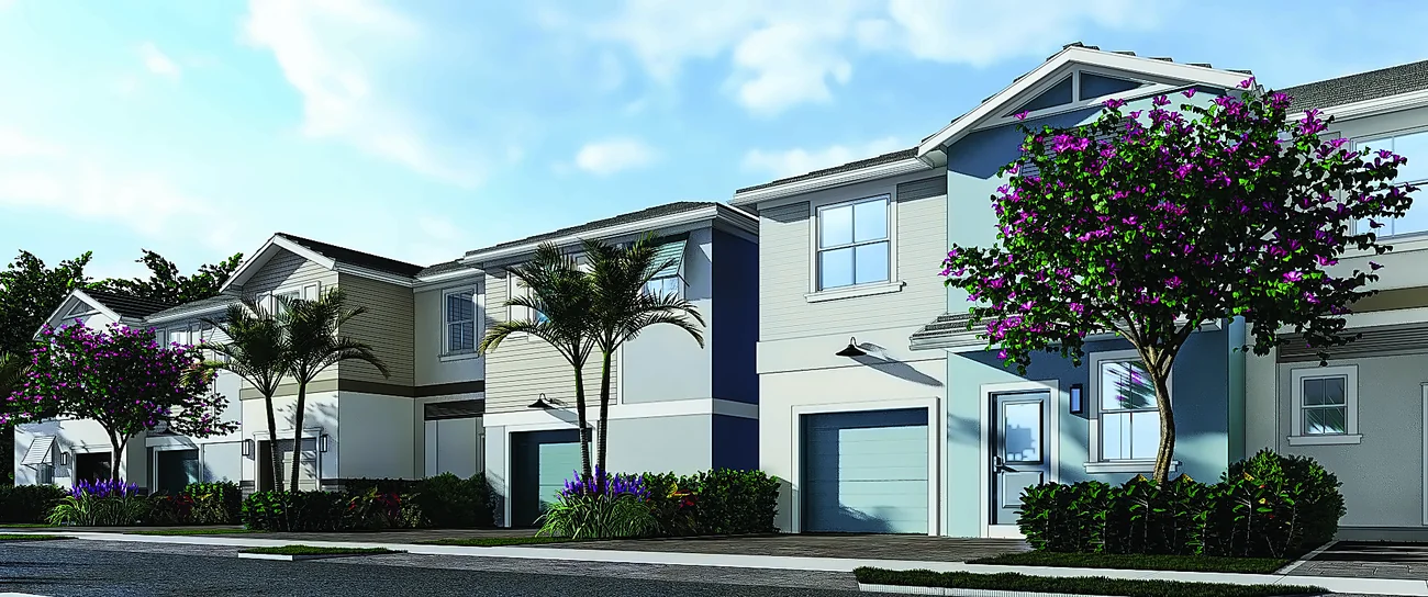 Contemporary elevation at Vintage Oaks